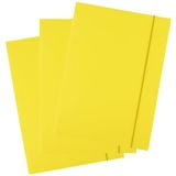 D.RECT Pak van 25 kartonnen mappen, postmappen met elastische band, 300 g geel