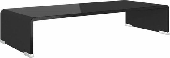 vidaXL TV-meubel/monitorverhoger zwart 60x25x11 cm glas