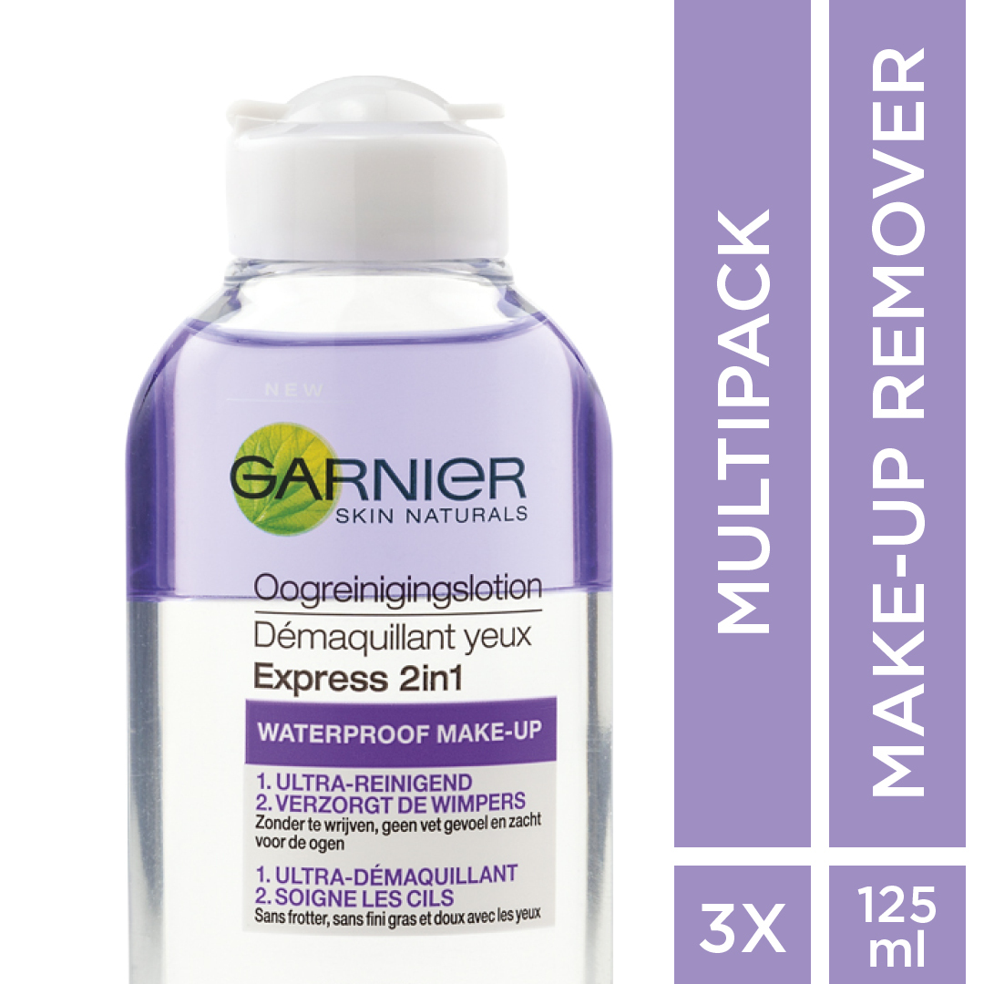 Garnier Skinactive Face Express 2in1 Oogreinigingslotion - 125ml - Make-up Remover - Multiverpakking X3