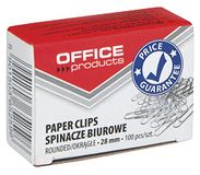 OFFICE PRODUCTS Paperclips metalen klemmen Zilver 28 mm - 100 stuks nikkel gecoat