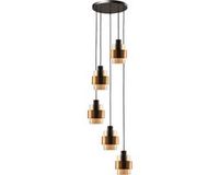 Freelight - Hanglamp Chiasso 5 lichts Ø 40 cm zwart goud