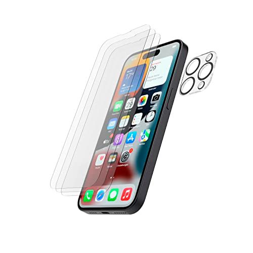 Hama Beschermglazenset voor iPhone 14 Pro, 3X displaybescherming, 1x camerabescherming