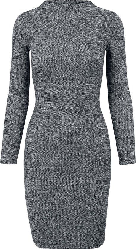 Urban Classics Rib Dames Mini-jurk - houtskool - M