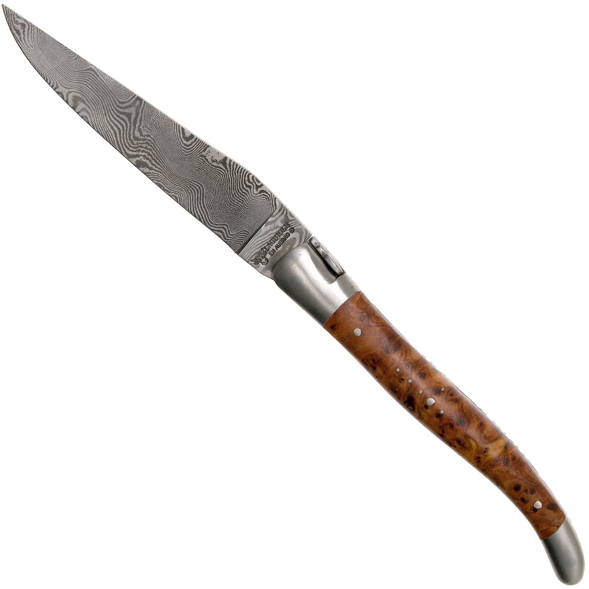 Laguiole en Aubrac 12 cm Balbach damast, Thuya wood L0212THI/FDBB1