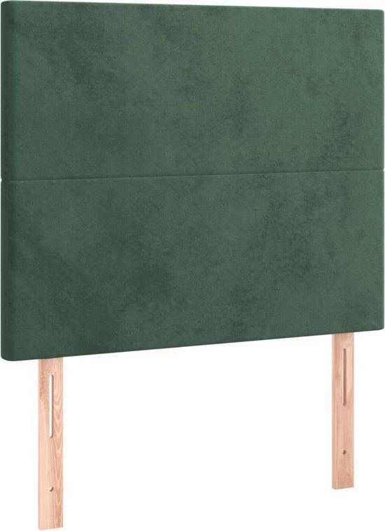 vidaXL Hoofdbord - donkergroen - 80x5x118/128 cm - fluweel