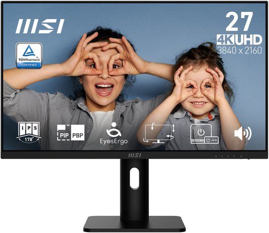 MSI PRO MP273UP E6 computer monitor 68,6 cm (27") 3840 x 2160 Pixels 4K Ultra HD Zwart