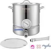 VEVOR Bierbrouwketel Bierbrouwsysteem 18,92 L Bierbrouwset Maischketel 280 x 290mm, Roestvrijstalen Bierbrouwsystemen met Dubbel Temperatuurdisplay en Fliter, Geschikt voor Bier, Rode Wijnen