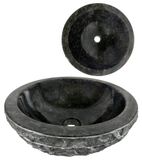 Lendo Online Waskom 40x40x15 cm Zwart Marmer Rond