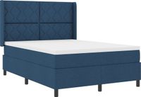vidaXL Boxspringbed met matras en hoofdeinde, blauw, 140 x 190 cm, stof
