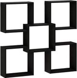 vidaXL Wandplank Zwart 99,5 x 17 x 91 cm Bewerkt hout