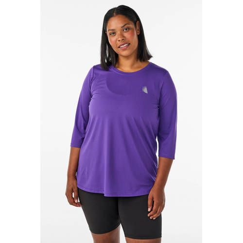 ACTIVE By Zizzi sportshirt met driekwart mouwen - paars