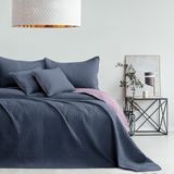 AmeliaHome Sprei antraciet lila 170x210 Bedsprei dubbelzijdig Ultrasoon stiksel Polyester Softa