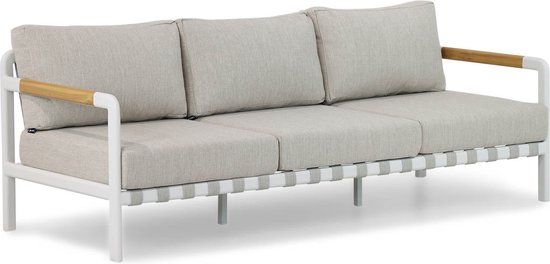 Coco Avellino Stoel-bank Loungeset 3-delig - Wit - 5 zitplekken - Aluminium