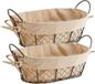 Zeller Broodmandje - 2x - metaaldraad - vintage stijl - 30 x 21 x 11 cm - Bruin