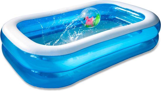 Bestway Opblaasbaar Zwembad - Rechthoekig - 211 x 132 x 46 cm - Blauw/Wit