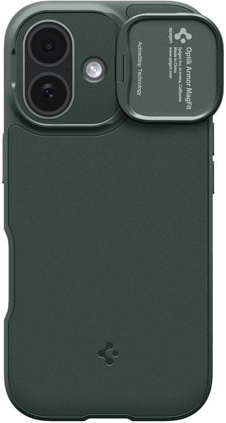 Spigen Optik Armor (Mag Fit) mobiele telefoon behuizingen 16 cm (6.3") Hoes Donkergroen