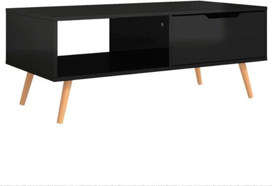 vidaXL Salontafel 100x49,5x43 cm bewerkt hout hoogglans zwart