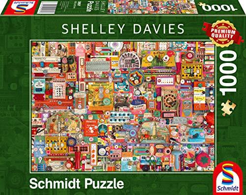 Schmidt Spiele GmbH Vintage Handarbeitszeug Puzzle 1.000 Teile: Erwachsenenpuzzle Shelley Davies