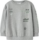 NAME IT Jongens Sweater NMMNILIUS LS NREG SWE BRU PB - Grijs Melange - Maat 116