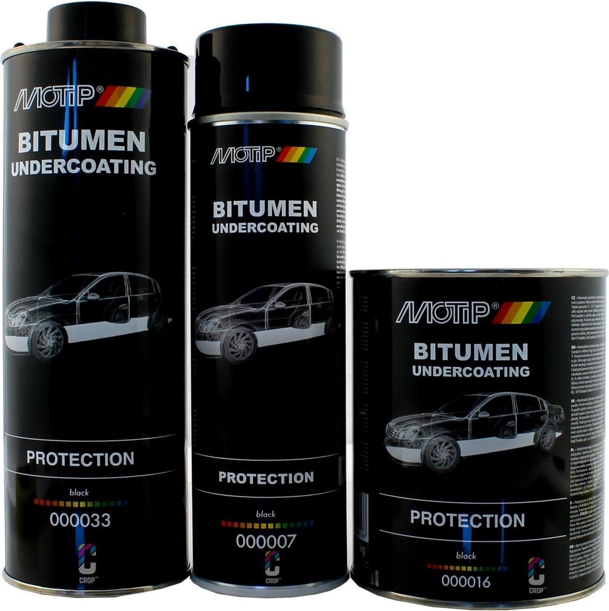 Motip Bitumen Underbodycoating Zwart - 1.300gr kwastblik