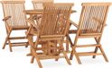 Maison Exclusive Ensemble de jardin 5 pièces, pliable, teck massif