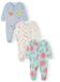 Minoti Baby Pyjama 3-Pack Meisjes Onesie - Lange Mouw Bloemen