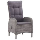 VidaXL 3-delige Bistroset Poly Rattan en Glas Grijs