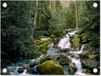 Poster de jardin Cascade - Vert - Nature - Arbres - Pierres - 40x30 cm - PVC