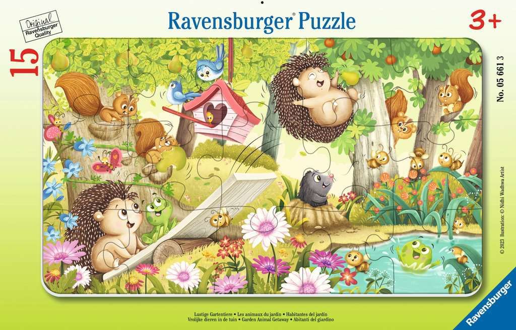 Ravensburger Grappige tuindieren Puzzel - 15 stukjes - Vanaf 3 jaar