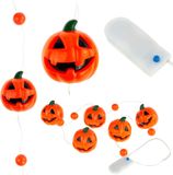 Guirlande d'Halloween avec lumières LED, motif citrouille, lumineuse, 5 pièces