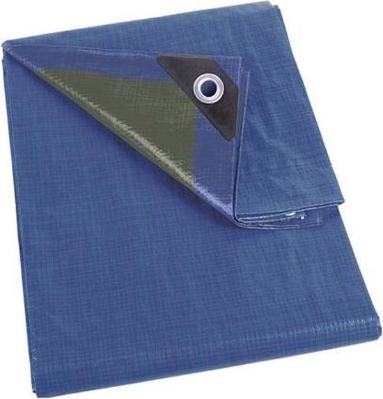 Perel Dekzeil - 2 x 8 m - Blauw/Groen