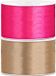 Satijnen lint goud en roze 38 mm x 25 meter