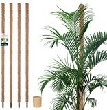 KOTARBAU® 4 st Kokosstok, Plantenstok, ⌀ 3,2 x 180 cm, Kokosstaaf, Klimhulp Monstera, Bruin, Kokosvezel