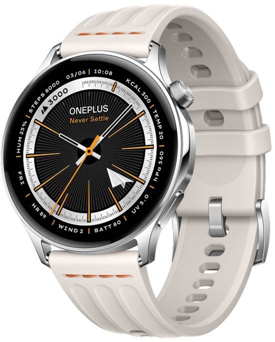 OnePlus Watch Lite - Smartwatch - 45mm - Silver Steel (Zilver) - 1.46" AMOLED - 10 dagen batterij - Dual-Band GPS