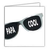 22249 PAPA COOL 22249 Vierkante kaart voor een zonnebril zilver glanzend mode - met witte envelop 15 x 15 cm - verjaardag of Vaderdag - Creatie Editie Print Made in France