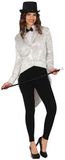 FIESTAS GUIRCA Frac met zilveren pailletten, kostuums voor dames, elegante zilveren jas voor dames, blazer met glinsterende smoking-staart, kostuums voor dames, maat L