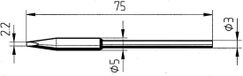 Ersa 0212FDLF Soldeerpunt Beitelvorm, recht Grootte soldeerpunt 2.20 mm