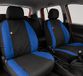 Auto Lupex Auto Accessori Autostoelhoezen compatibel met Panda vanaf 2012, Made in Italy, stof polykatoen, complete set (zwart - koningsblauw, 03 - rugleuning achtersteun 60e40)
