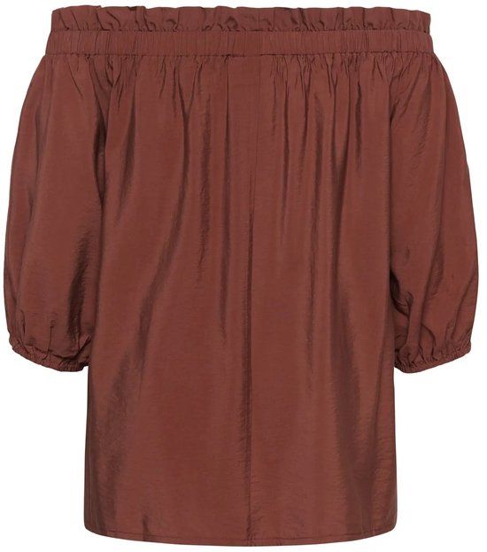 Kaffe Curve Vrouwenblouse Neela Lange Mouw Polyester Maat 48 Casual Henna