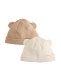 Next - Pasgeboren unisex - Set van 2 geribbelde babymutsjes - Grijs