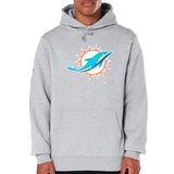 New Era Miami Dolphins NFL Team Logo Hoody Grijs Trui met Capuchon - M