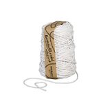 Halbach Seidenbänder gerecycled katoenen koord, breedte: 5 mm, lengte: 80 meter, wit