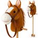 CELMAN Hobby Horse Stokpaard Bruin met Geluid - Paardengeluiden via Oordruk, Houten Stok met Wielen & Handgrepen, Speelgoed Kinderen 3+