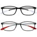 Opulize Ice 2 Stuks Super Lichtgewicht Leesbril Zwart Grijs Vrouwen Mannen RR61-17 +2,50