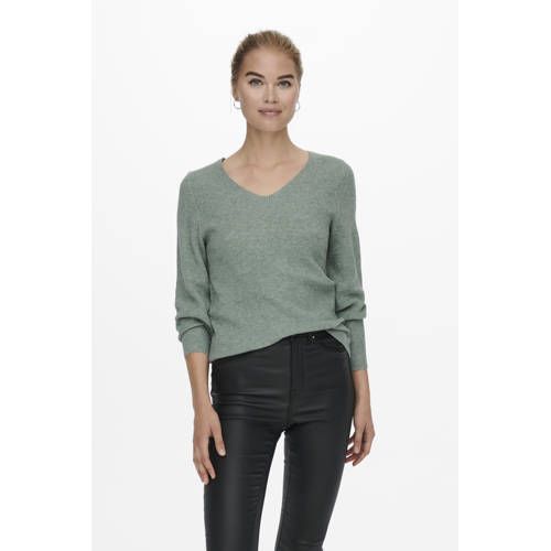 ONLY ONLATIA Ribbed Knit Sweater - Green