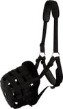 BR Masque à herbe pour poney en fourrure artificielle noir