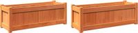 vidaXL Plantenbakken - 2 stuks - Massief Grenenhout - Wasbruin