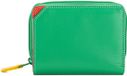 Mywalit Kleine Portemonnee Leren Portemonnee 10 cm - Dames - Horizontaal - neongroen