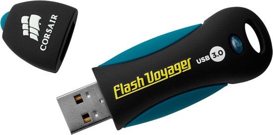 Corsair Voyager USB-stick - 64GB - Zwart/Blauw