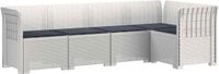 vidaXL 5-Zits Tuinbank met Kussens Rattanlook PP Wit